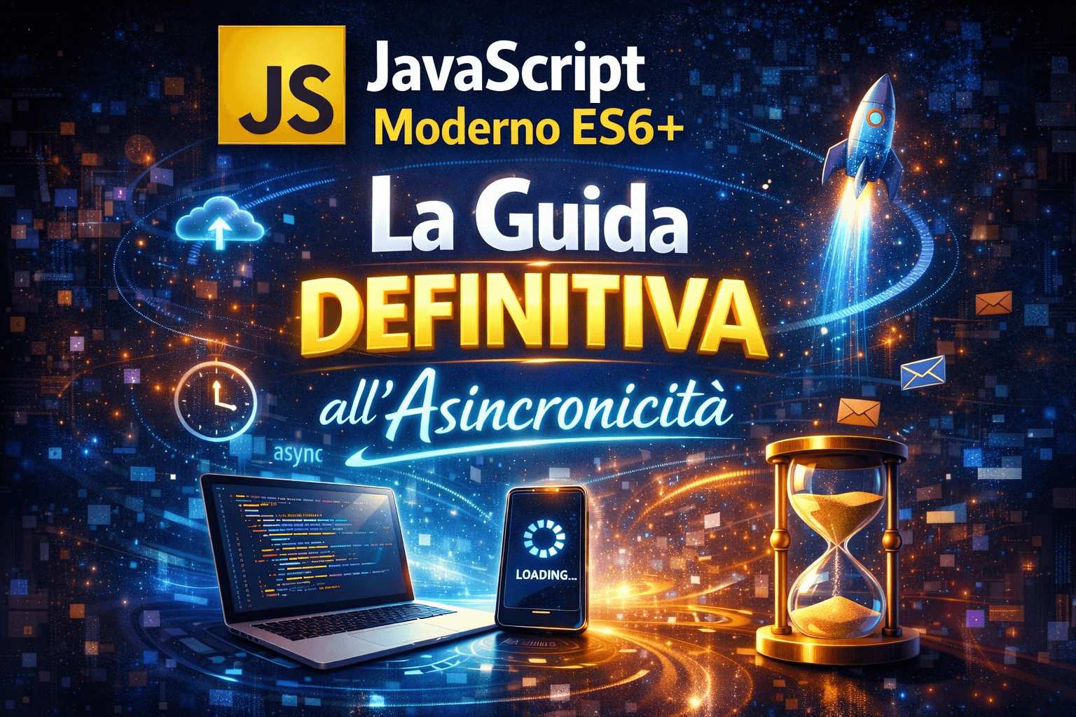Illustrazione di un pc e la connessione con javascript