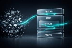 Struttura HTML5 semantica che evidenzia l’impatto sulla performance web