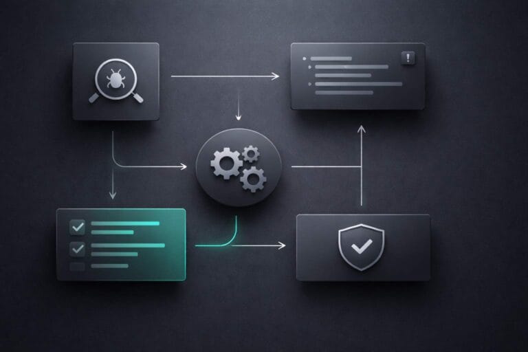 Workflow astratto di debugging JavaScript con ChatGPT in 5 fasi